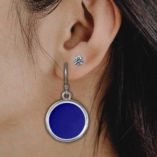 Navy Blue Solid Color   Classic   Elegant Earrings