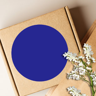 Navy Blue Solid Color Classic Elegant Round Sticker