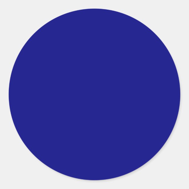 Navy Blue Solid Color Classic Round Sticker (Front)