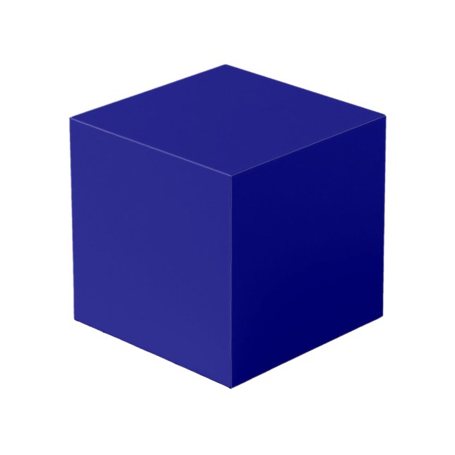 Navy Blue Solid Color Cube (Front Angled)