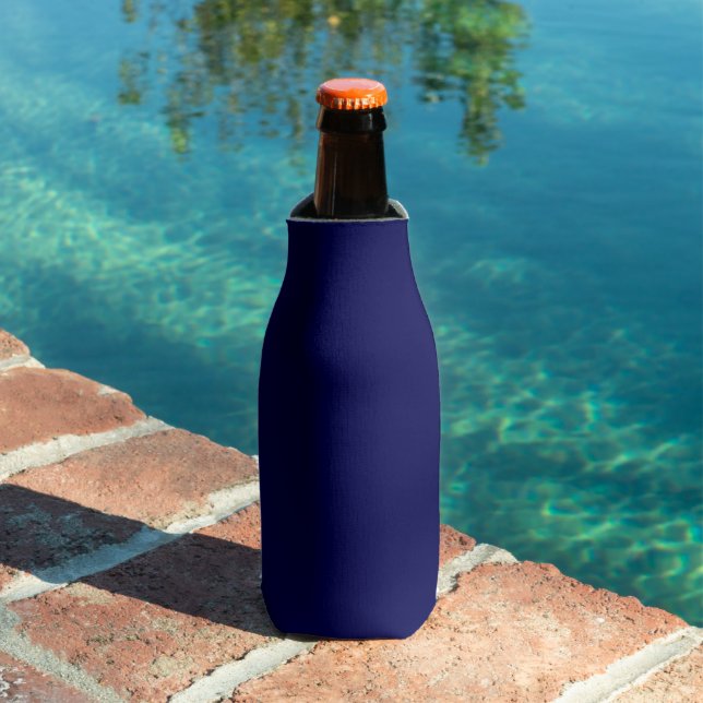 Navy Blue Solid Color Customize It Bottle Cooler (In Situ Pool)