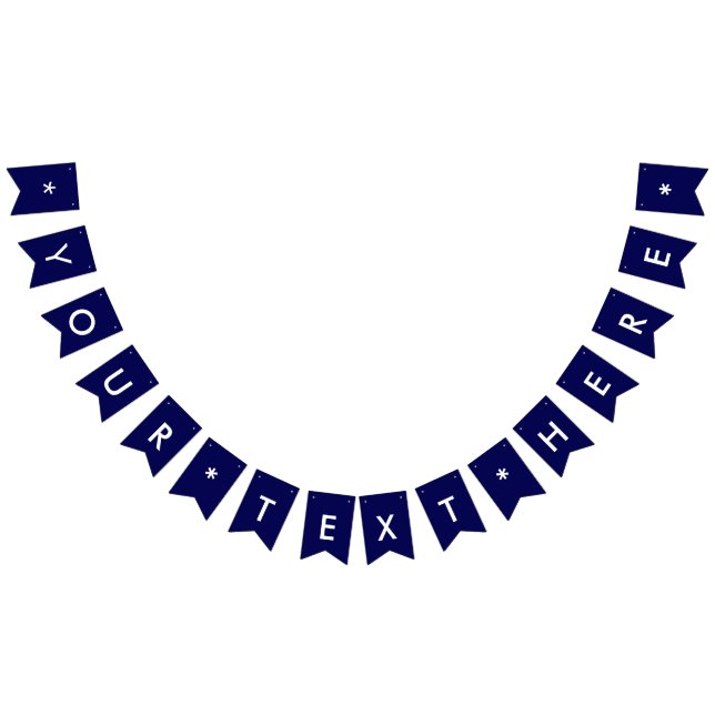 Navy Blue Solid Color Customize It Bunting Flags (All)