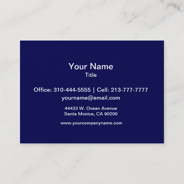 Navy Blue Solid Color Customize It Business Card (Back)