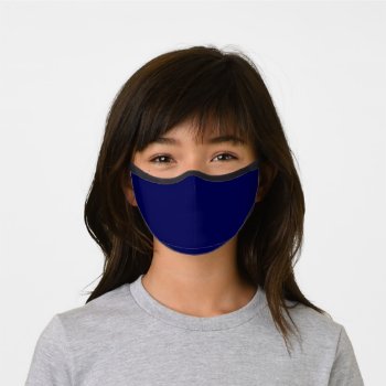 Navy Blue Solid Color Customize It Covid19 Kids Premium Face Mask by SimplyColor at Zazzle