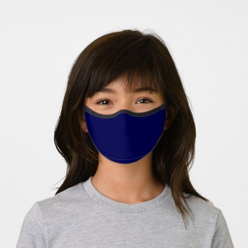 Navy Blue Solid Color Customize It COVID19 Kids Premium Face Mask