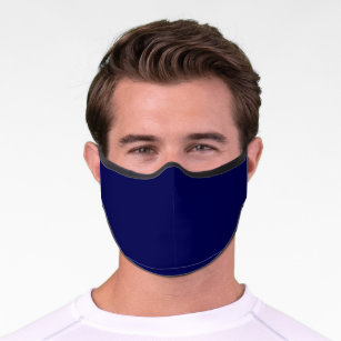 Navy Blue Solid Color Customize It COVID19 Premium Face Mask