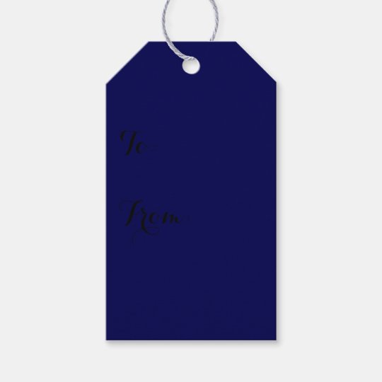 Navy Blue Solid Color Customize It Gift Tags