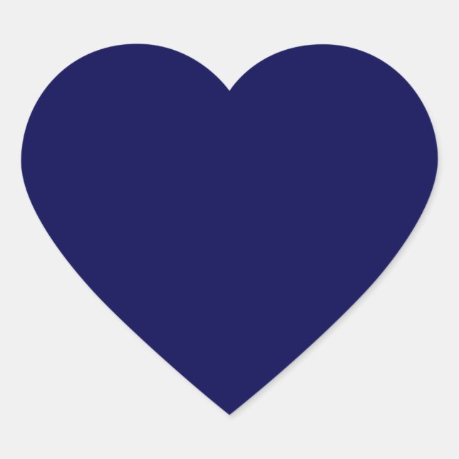 Navy Blue Solid Color Customize It Heart Sticker (Front)