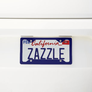Navy Blue Solid Color Customize It License Plate Frame