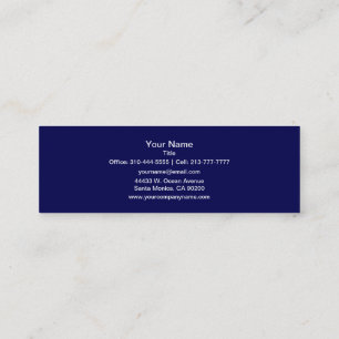 Navy Blue Solid Color Customize It Mini Business Card