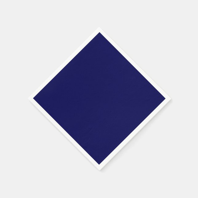 Navy Blue Solid Color Customize It Paper Napkins (Corner)