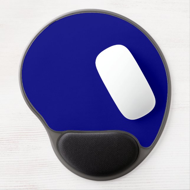 Navy Blue Solid Color Gel Mouse Pad (Left Side)