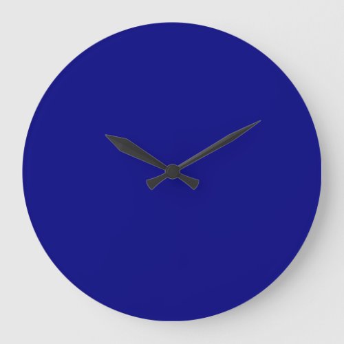 Navy Blue Solid Color Large Clock