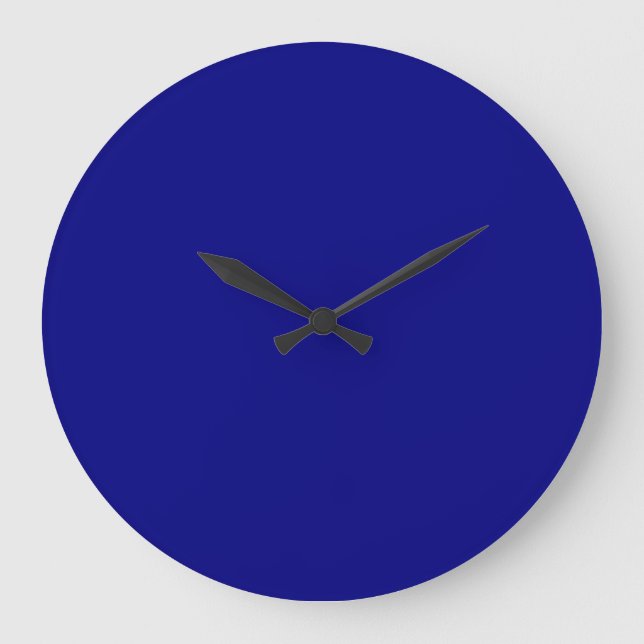 Navy Blue Solid Color Large Clock (Front)