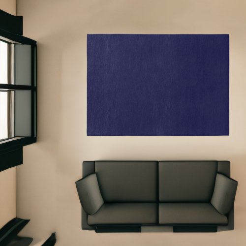 Navy Blue solid color simple minimal plain accent Rug