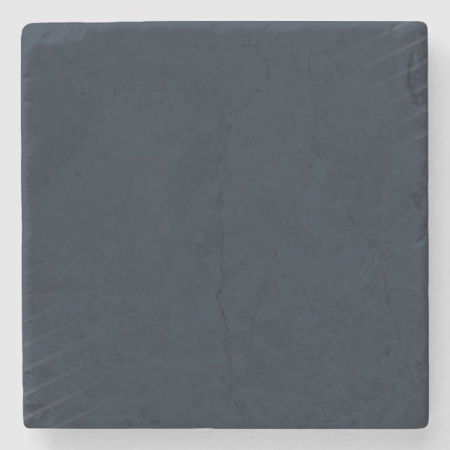Navy Blue Solid Color Stone Coaster (Front)