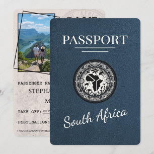 Navy Blue South Africa Passport Save The Date