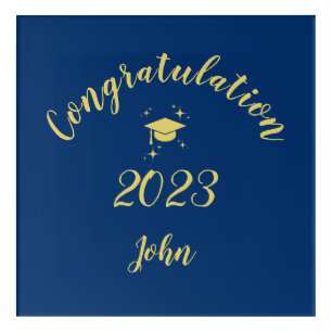 Navy Blue Sparkle Graduation Simple Booth Acrylic Print