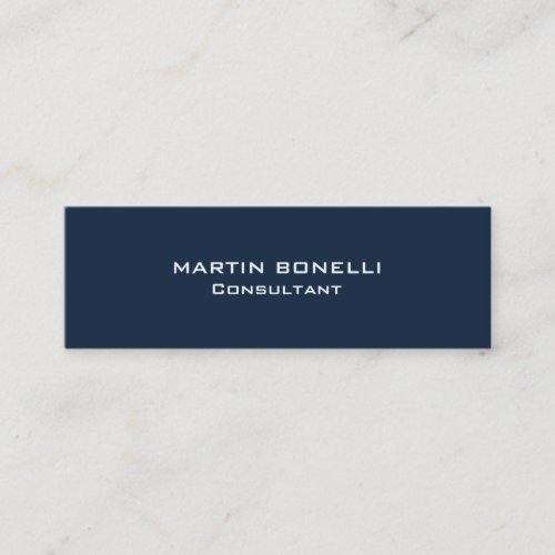 Navy Blue Special Unique Clear Consultant Mini Business Card