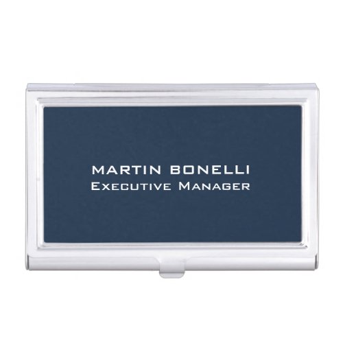Navy Blue Special Unique Modern Executive Manager Business Card Case