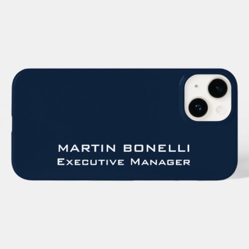 Navy Blue Special Unique Modern Executive Manager Case_Mate iPhone 14 Case