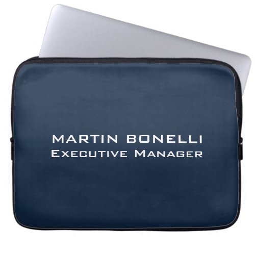 Navy Blue Special Unique Modern Executive Manager Laptop Sleeve