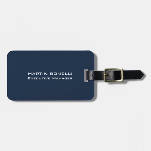 Navy Blue Special Unique Modern Executive Manager Luggage Tag