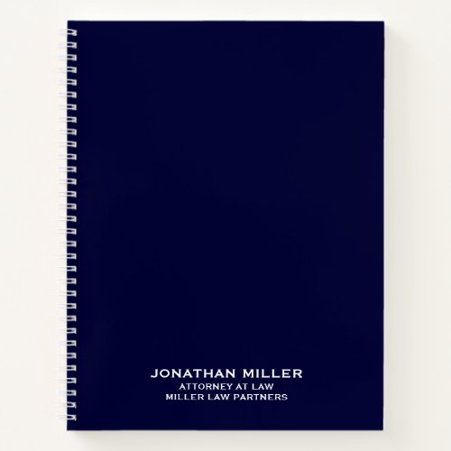 Navy Blue Spiral Notebook for Attorneys Law Firms