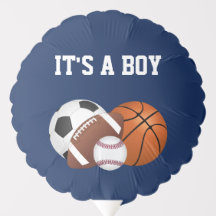 Navy Blue Sports Baby Shower It's a Boy Balloon