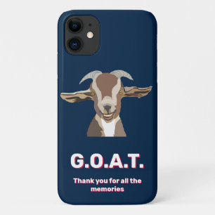 Navy Blue Sports Custom Photo  G.O.A.T. iPhone 11 Case