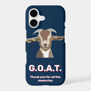 Navy Blue Sports Custom Photo G.O.A.T. iPhone 17 Case