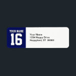 Navy Blue Sports Jersey Team Jersey Label<br><div class="desc">Preppy Solid Color Navy Blue Team Jersey / Sports Jersey / Football Jersey / Rugby Jersey with Custom Name ============ Customize this with your own name or team name and a number. You can change the size, color and placement of the text if you need to make changes, change the...</div>