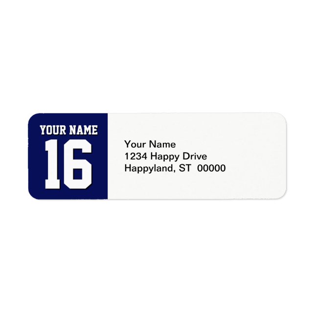 Navy Blue Sports Jersey Team Jersey Label (Front)