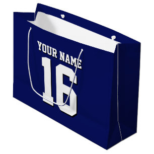 Navy Blue Sports Jersey Team Jersey Large Gift Bag