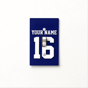 Navy Blue Sports Jersey Team Jersey Light Switch Cover