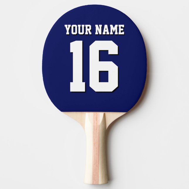Navy Blue Sports Jersey Team Jersey Ping-Pong Paddle (Front)