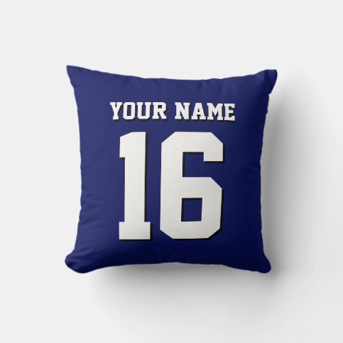 Navy Blue Sports Jersey Team Jersey Throw Pillow