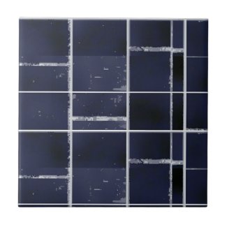 Navy blue square and rectangle tiled