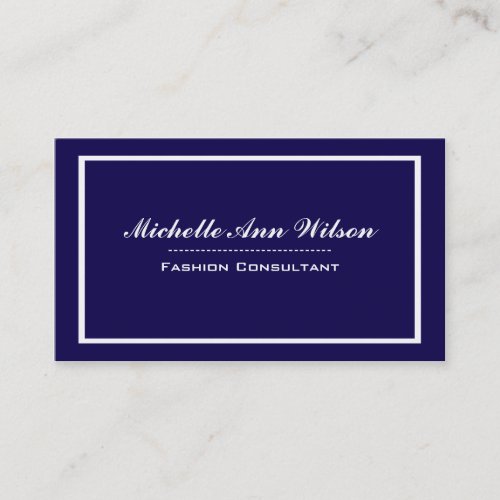 Navy Blue Square Professional Business Cards
