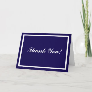 Navy Blue Square Thank You Card