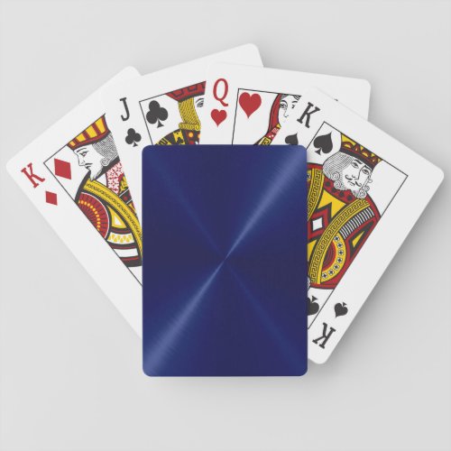Navy Blue Stainless Shiny Metallic Playing Cards