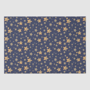 Navy Blue Star Pattern Vintage Elegant Christmas Tissue Paper