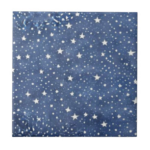Navy blue star sky ceramic tile