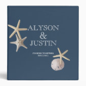 Navy Blue Starfish and Sand Dollar Recipes Binder (Front)