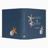 Navy Blue Starfish and Sand Dollar Recipes Binder (Background)