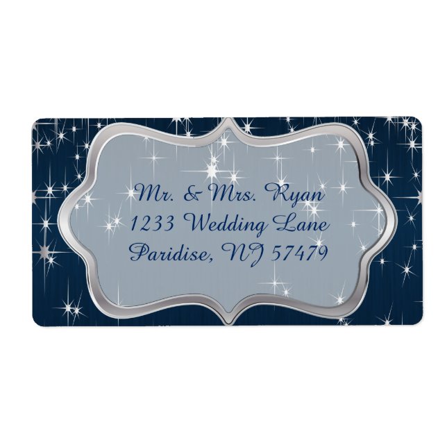 Navy Blue Starry Night Label (Front)