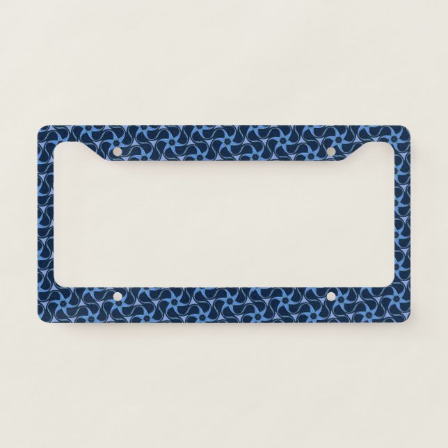 Navy Blue Starry Pattern Modern Abstract Stylish License Plate Frame (Front)