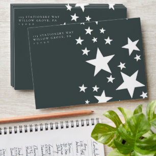 Navy Blue Stars Kids Self-Addressed RSVP Envelope