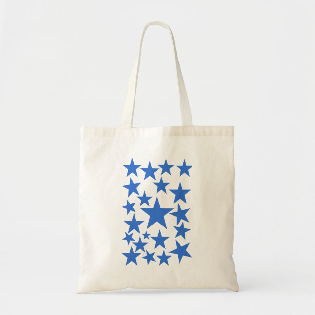 navy blue stars pattern  tote bag (Front)