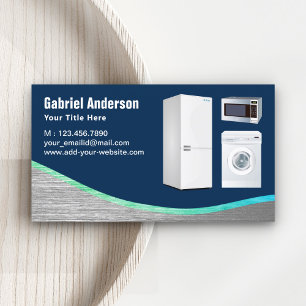 Navy Blue Steel Home Appliances Repair Business Card
